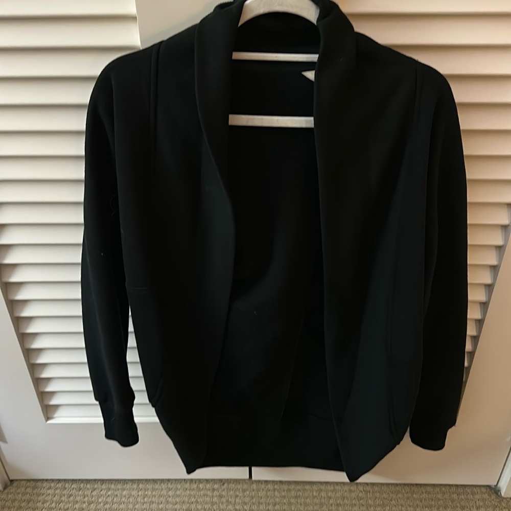 Banana Republic Black Sweatshirt Material Open Cardigan Sz XS